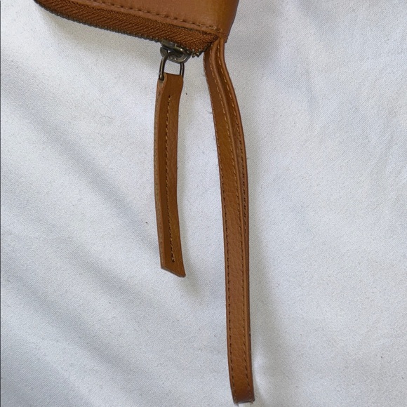 Free People Brown Distressed Vegan Leather Wallet Wristlet - Picture 4 of 16